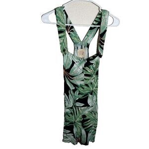Chaser Romper Women's Medium Green Floral Sleeveless Boho Printed One Piece